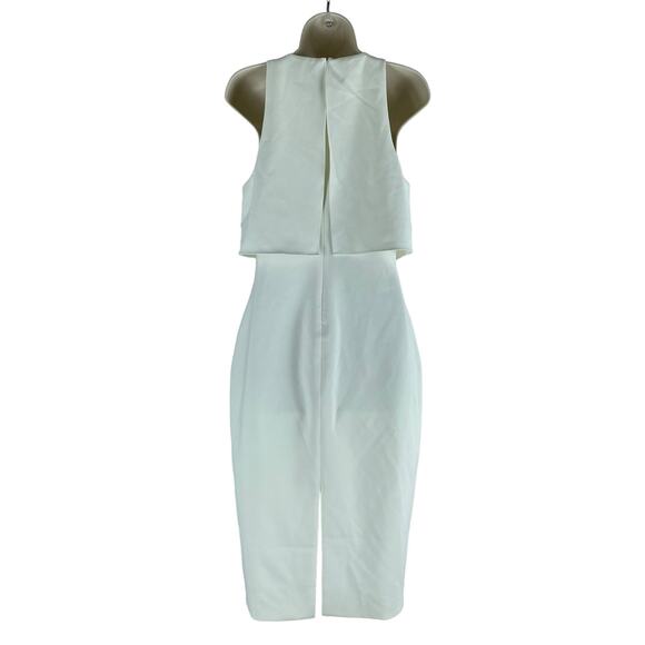 Likely Shayna Ruffle Overlay Cocktail Dress Knee Length White Size 10 - Picture 7 of 10